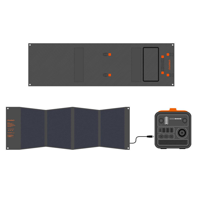 Choetech ładowarka solarna składana 120W 1 x USB Typ C / 2 x USB Typ A (SC008)