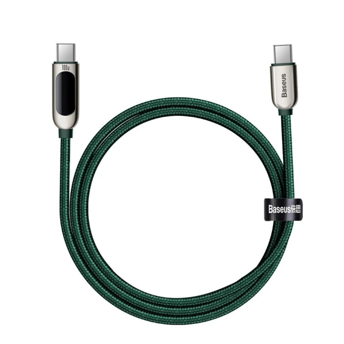 Kabel Baseus CATSK-B06 USB-C - USB-C PD 100W 5A 480Mb/s 1m - zielony