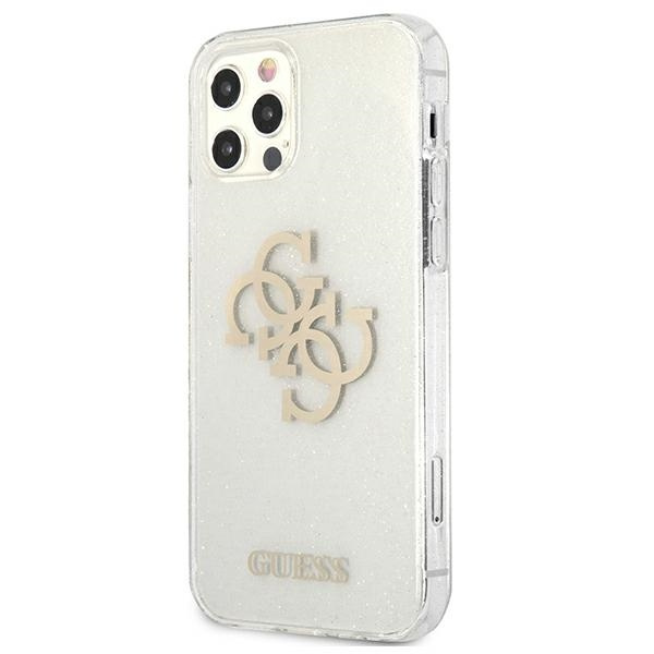 Etui GUESS Apple iPhone 12 Pro Max Glitter 4G Big Logo Bezbarwny Hardcase