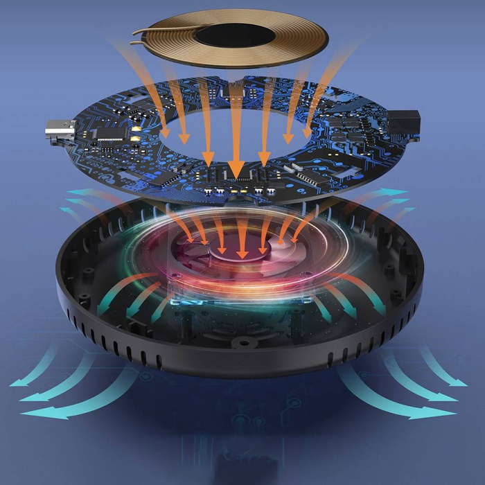 Choetech ładowarka indukcyjna 10W + ładowarka i kabel zasilający czarny (T590-F)