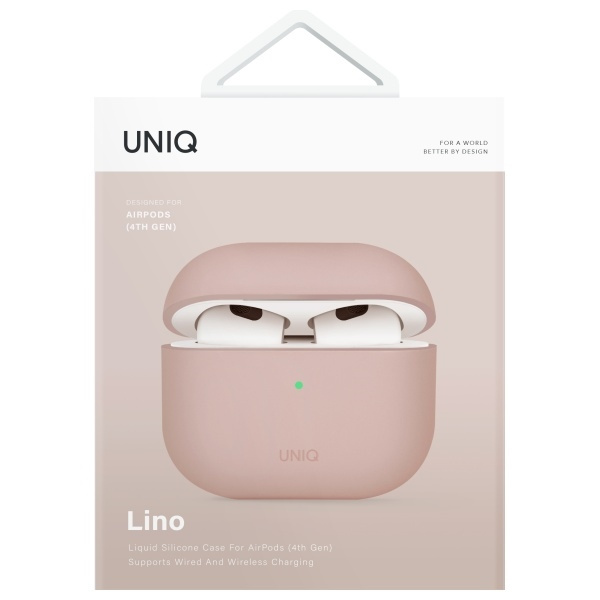 UNIQ etui Lino AirPods 4 Silicone        różowy/pink blush
