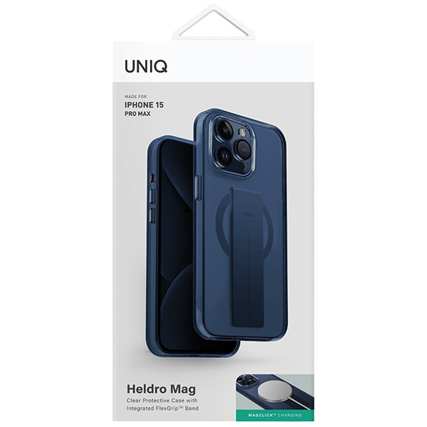 Etui UNIQ etui Heldro Mag iPhone 15 Pro Max 6.7" Magclick Charging niebieski/ultramarine deep blue Case