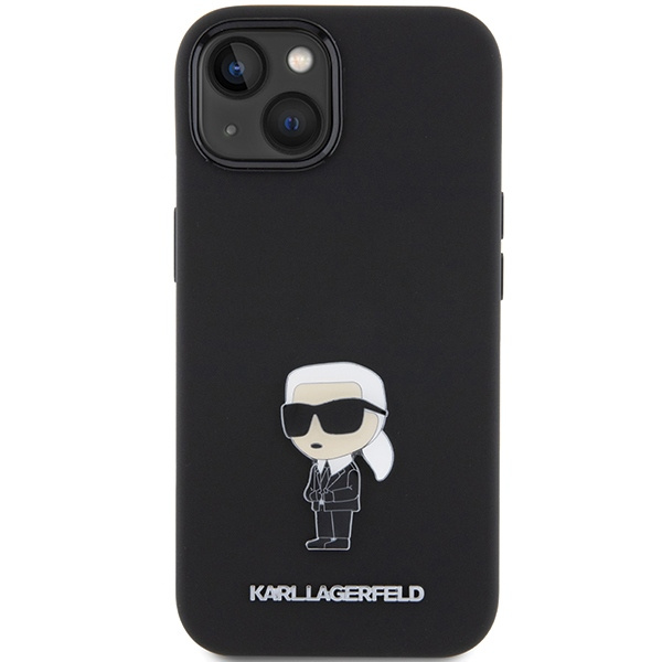Etui Karl Lagerfeld KLHCP15SSMHKNPK iPhone 15 6.1" czarny/black Silicone Ikonik Metal Pin Case