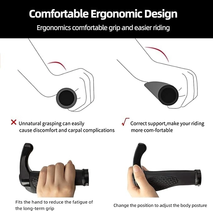 Zestaw uchwytów rowerowych Rockbros BT1007B z rogami - czarny