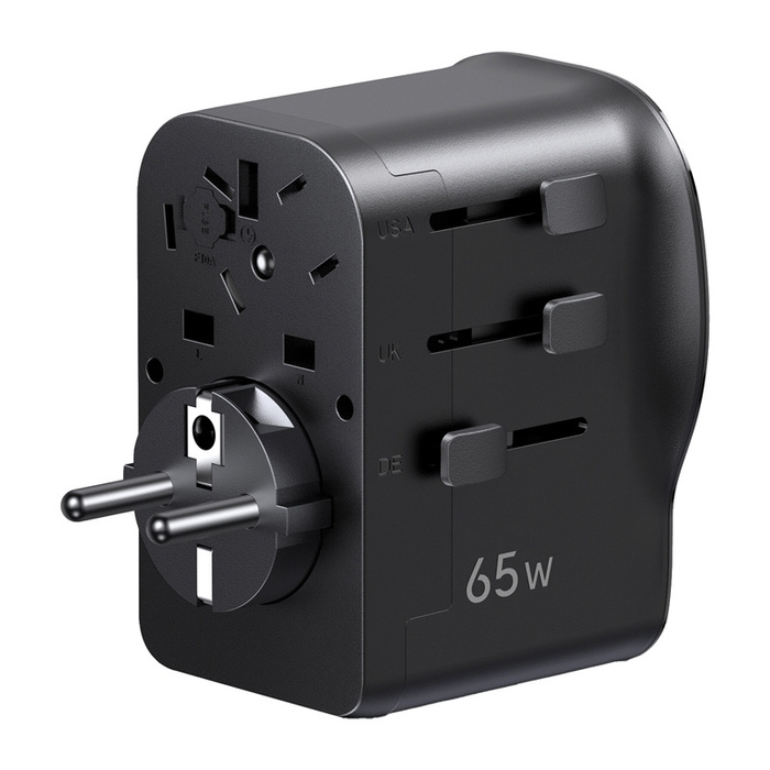 Uniwersalny adapter podróżny / ładowarka sieciowa Ugreen S550, 65W, 2x USB-C, 1x USB-A