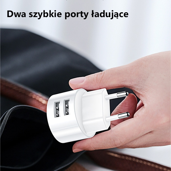Ładowarka sieciowa USAMS 2xUSB 2,1A Fast Charging Biały