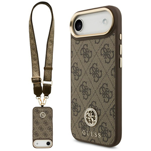 Etui Guess Grained Triangle Logo MagSafe do iPhone 17 Pro Max czarny