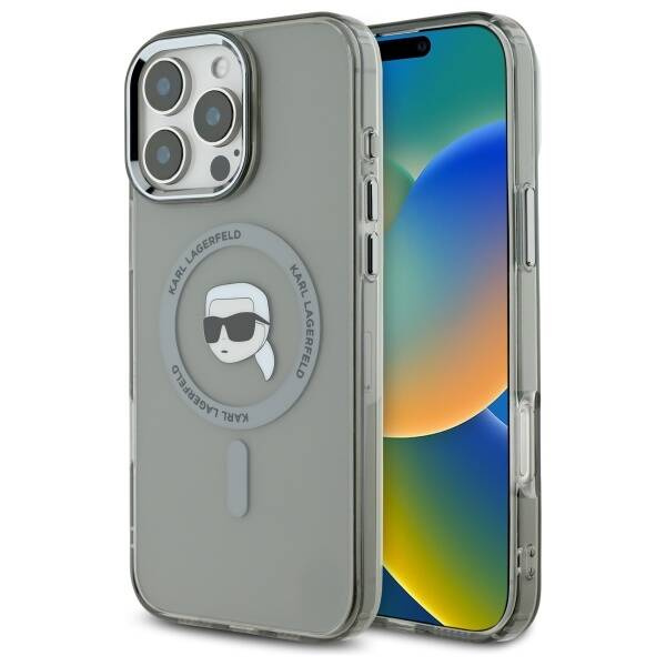 Etui Karl Lagerfeld iPhone 16 Pro Max 6.9" czarny/black hardcase IML Metal Karl Head MagSafe