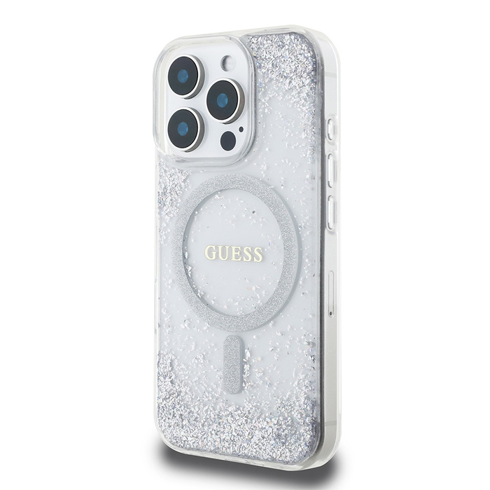 Guess GUHMP16XRGRGES iPhone 16 Pro Max    6.9" srebrny/silver hardcase Resin Gradient Glitter MagSafe
