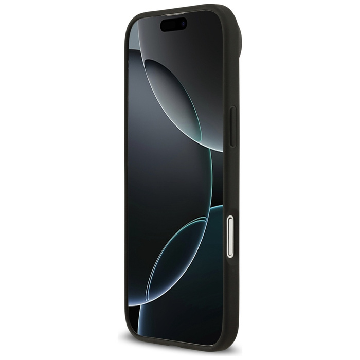 Etui Guess Grained Flowers Classic Logo  MagSafe do iPhone Air czarny