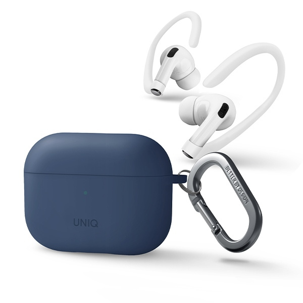 UNIQ etui Nexo AirPods Pro 2 gen + Ear Hooks Silicone niebieski/caspian blue