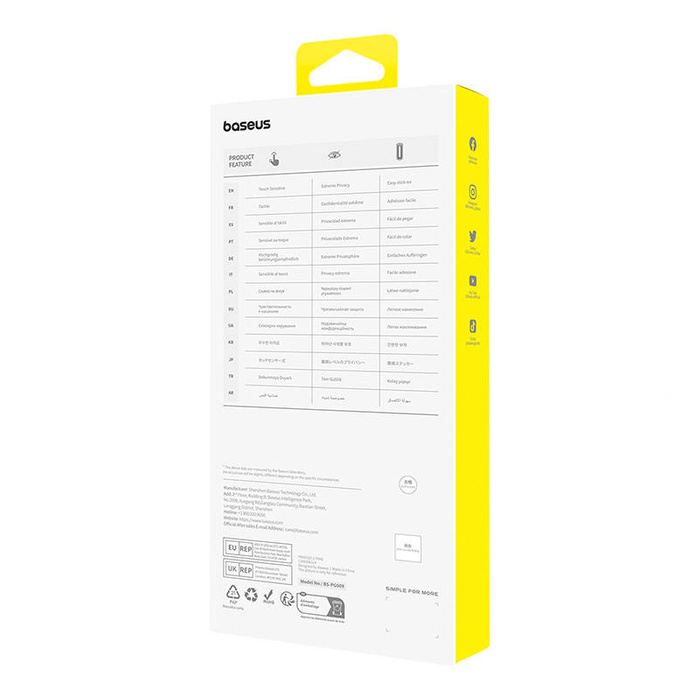 Szkło hartowane prywatyzujące Baseus Sapphire iPhone 15 Pro Max