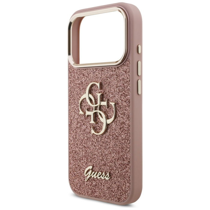 Etui Guess Fixed Glitter Big 4G Metal    Frame do iPhone 17 Pro różowy