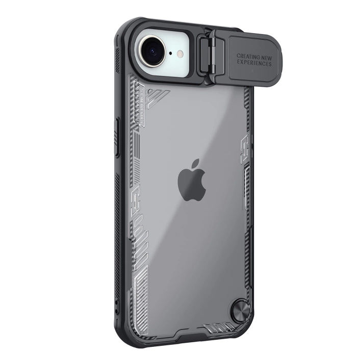 Etui Nillkin iPhone 16e Iceblade Prop z osłoną obiektywu i podstawką Czarne