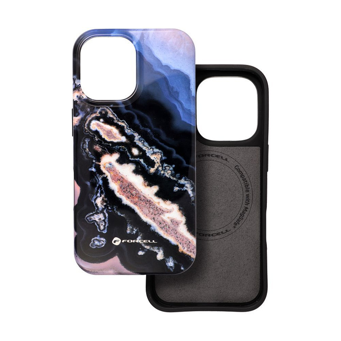 Etui na iPhone 16 Forcell F-Protect Mirage zgodny z MagSafe Military Drop-Test gold island