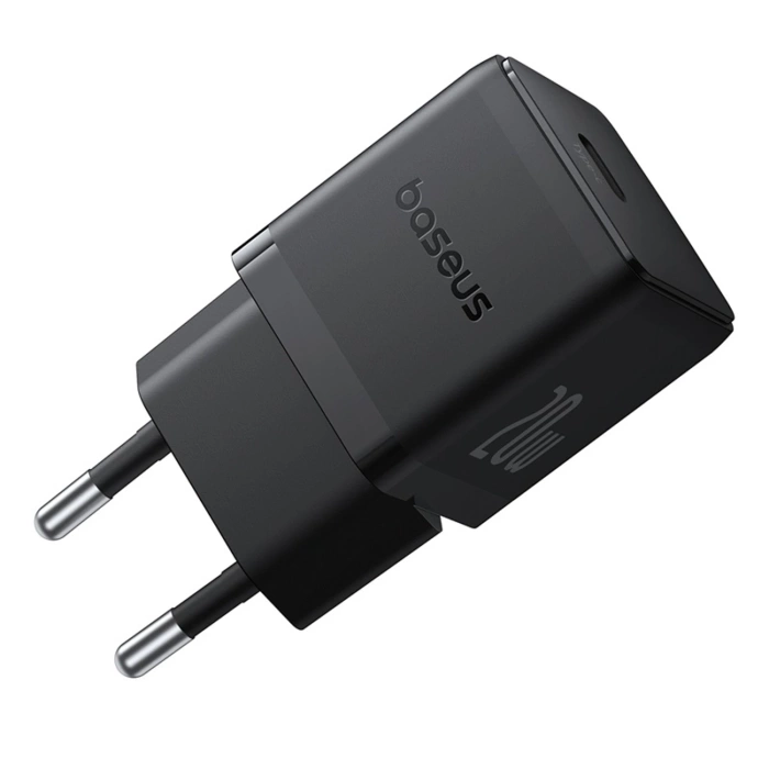 Ładowarka sieciowa Baseus Palm 1C 20W (z kablem Baseus Mini White USB-C 60W (20V/3A) 1m) - czarna