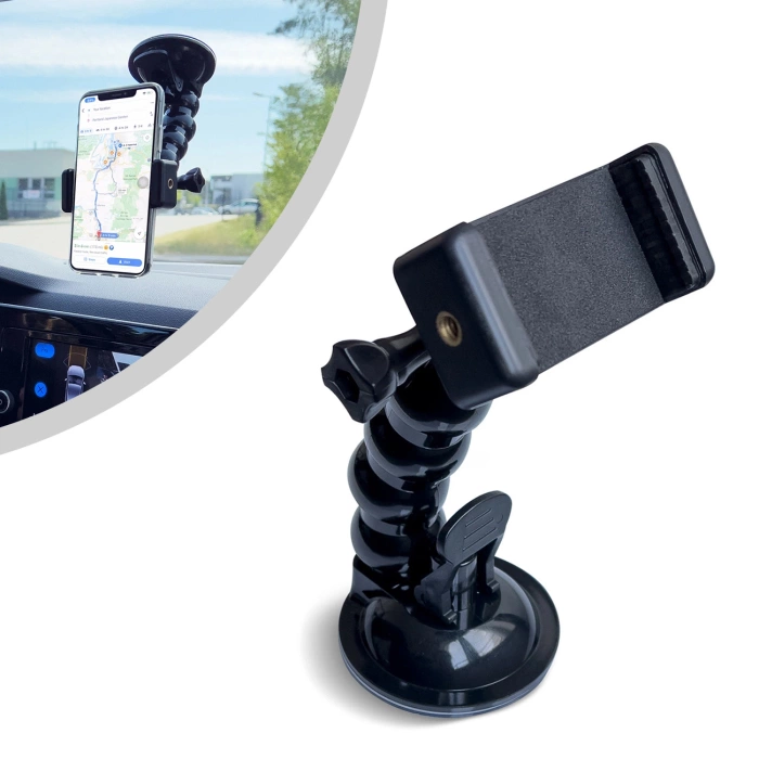 GoPro uchwyt z przyssawką do kamer sportowych GoPro, DJI, Insta360, SJCam, Eken + adapter do smartfona (GoPro car suction cup)