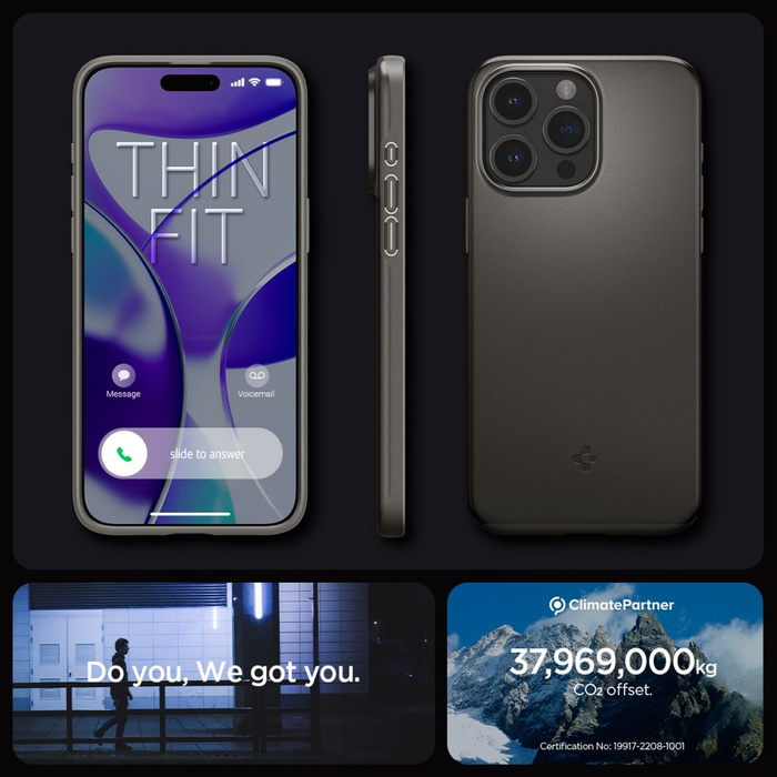 Etui Spigen Thin Fit iPhone 15 Pro Max Gunmetal Case