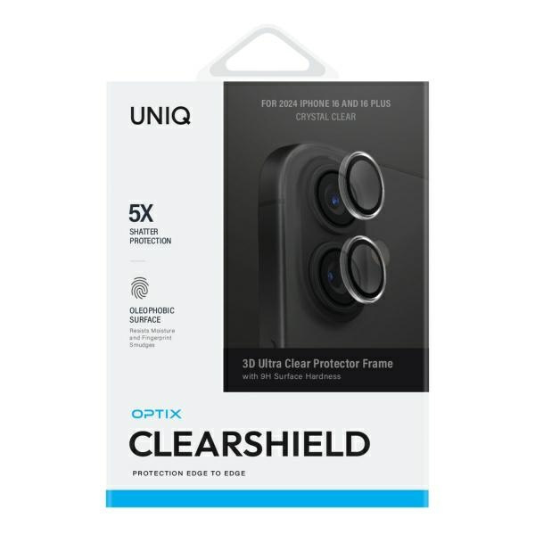 Szkło Hartowane UNIQ Optix Clear Camera Lens Protector iPhone 16 6.1" / 16 Plus 6.7" crystal clear szkło na obiektyw aparatu z aplikatorem