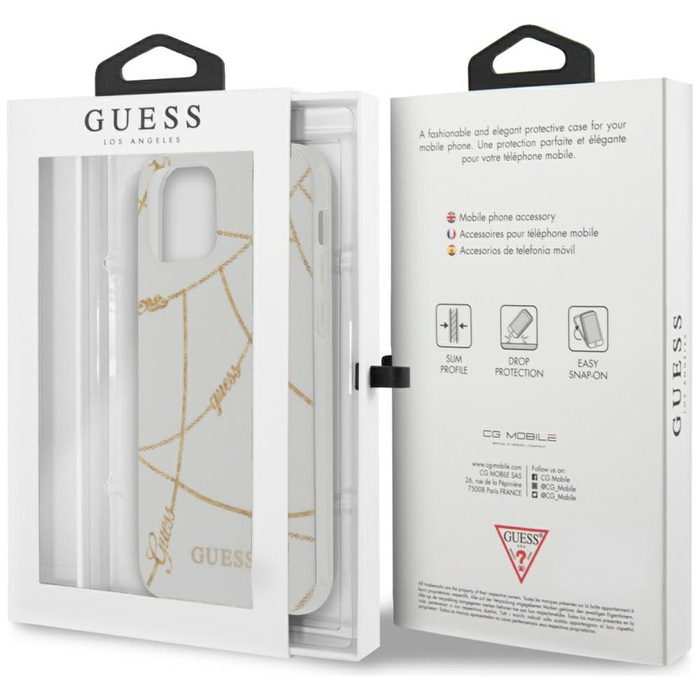 Etui GUESS Apple iPhone 12 Pro Max 6,7 Gold Chain Collection GUHCP12LPCUCHWH Biały Hardcase