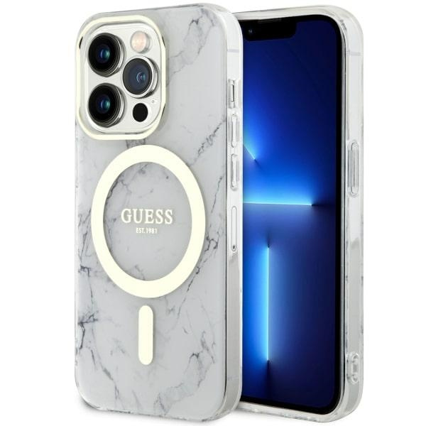 Etui Guess GUHMP14XPCUMAH iPhone 14 Pro Max 6.7" biały/white hardcase Marble MagSafe Case