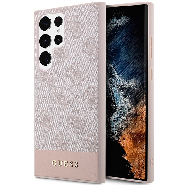 Etui Guess GUHCS23LG4GLPI S23 Ultra S918 różowy/pink hard case 4G Stripe Collection Case