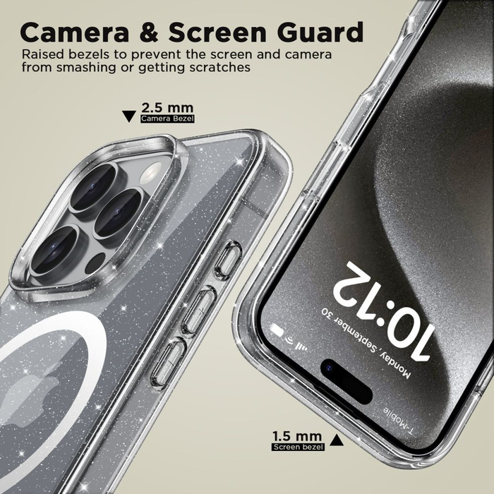 Etui TECH-PROTECT FLEXAIR HYBRID MAGSAFE IPHONE 16 PRO GLITTER