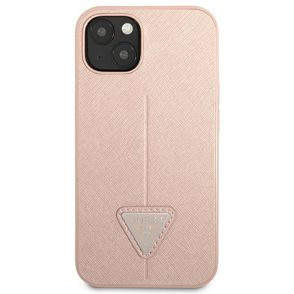 Etui GUESS Apple iPhone 14 Plus Saffiano Triangle Logo Różowy Hardcase