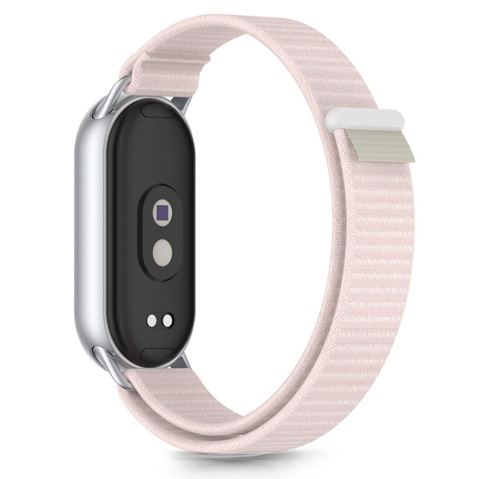 PASEK TECH-PROTECT XIAOMI SMART BAND 8 / 9 / 10 / NFC NYLON STRIPE RÓŻOWY SZARY