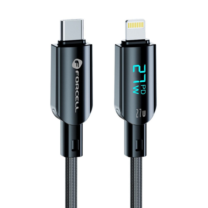 Kabel USB C do Lightning Forcell F-Energy PD 3A 27W Digital 1,2 m C276 czarny