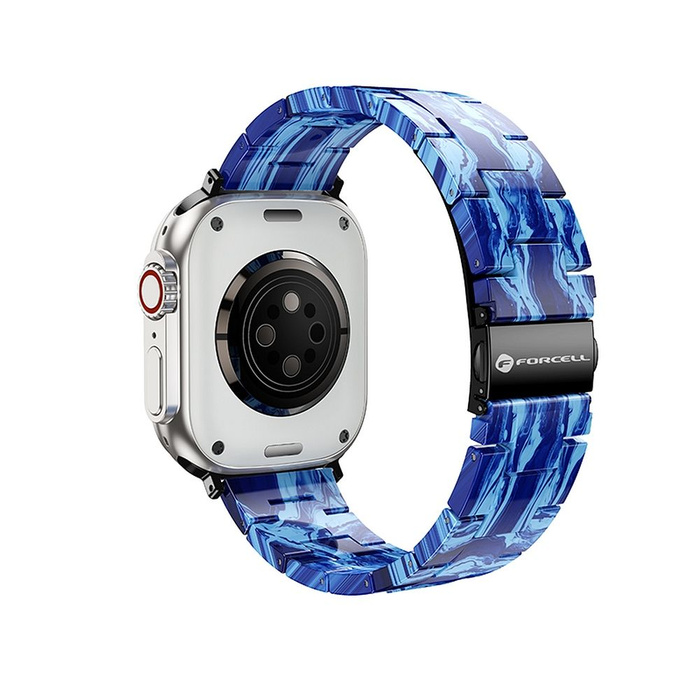 Pasek do Apple Watch Forcell F-Design FA04 zatrzask żywiczny marmurkowy 38 / 40 / 41 mm niebieski