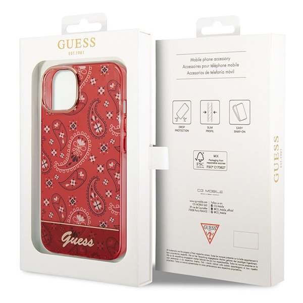 Etui GUESS Apple iPhone 14 Plus Bandana Paisley Czerwony Hardcase