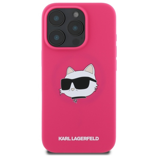 Etui Karl Lagerfeld iPhone 16 Pro fuksja/fuschia HC MagSafe Sil Choupette Head Print