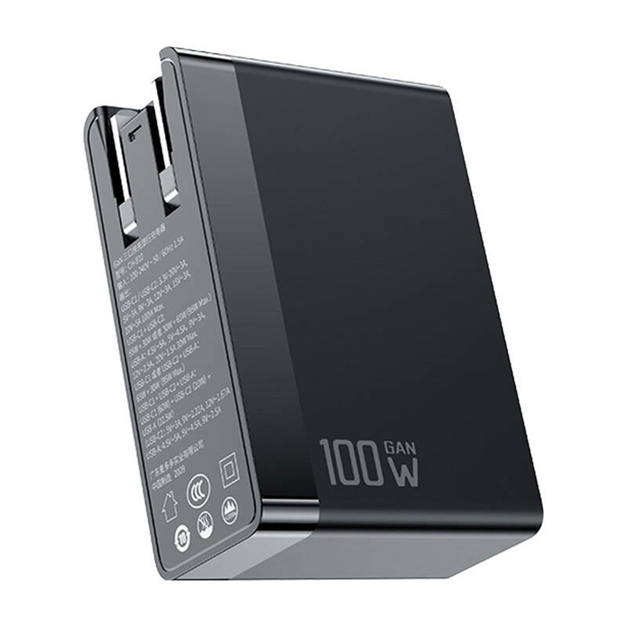 Uniwersalna ładowarka sieciowa/adapter podróżny UK/US/EU GaN Mcdodo CH-8101 Pro, 100W, 2xUSB-C, USB-A (czarna)