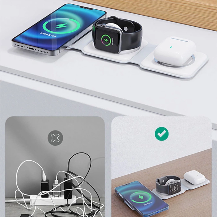 Ładowarka indukcyjna 3w1 Dudao A11N 15W - biała