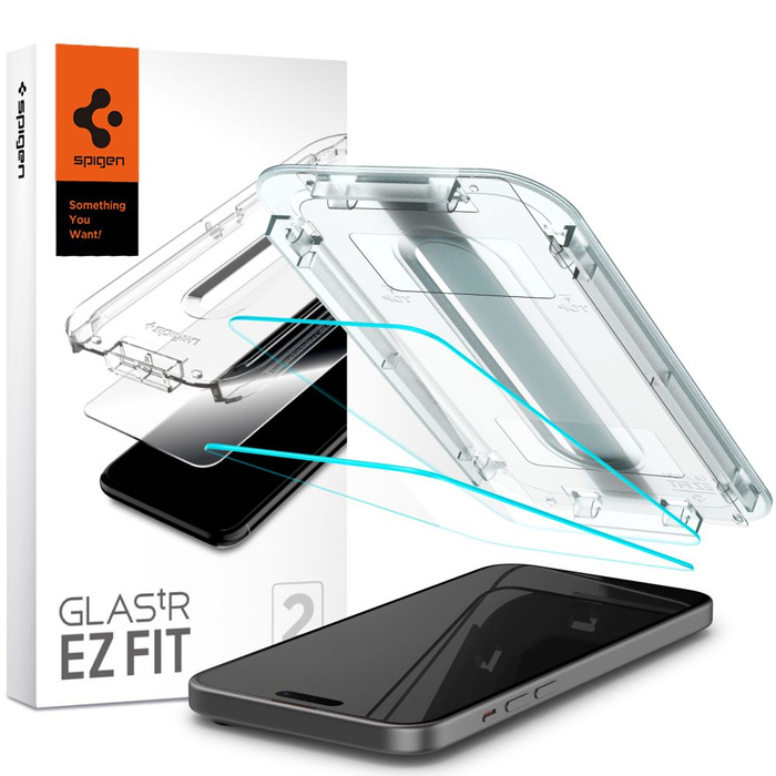 Szkło Hartowane Spigen iPhone 16 Plus / 15 Plus Glas.tr ”ez Fit” 2-pack  