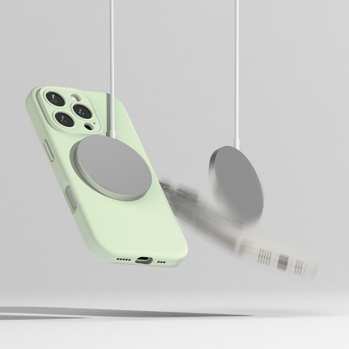 Etui RINGKE SILICONE MAGNETIC MAGSAFE IPHONE 16 PRO SOFT MINT