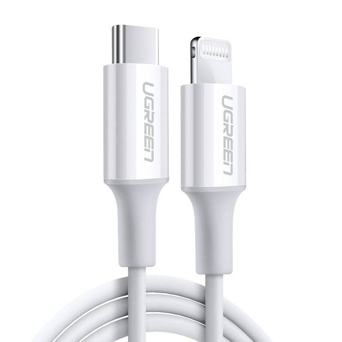 Ugreen kabel przewód USB Typ C - Lightning MFI 1m 3A 18W biały (10493)