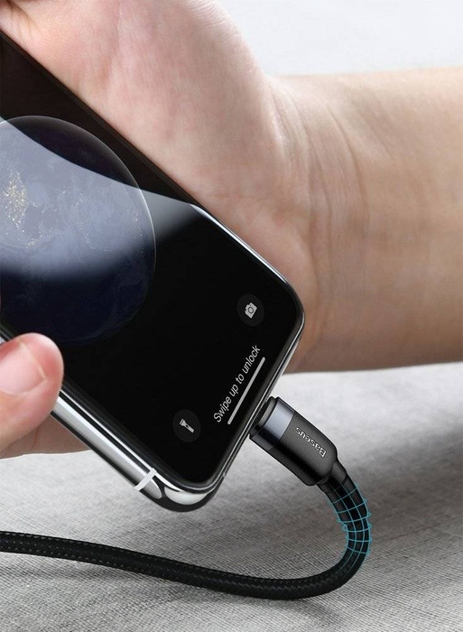 Kabel Baseus Cafule Lightning - USB-C 18W QC3.0 1m czarny-szary