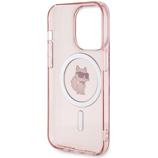 Etui Karl Lagerfeld KLHMP15XHFCCNOP iPhone 15 Pro Max 6.7" różowy/pink hardcase IML Choupette MagSafe Case