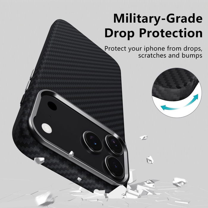 TECH-PROTECT ION CARBON MAGSAFE IPHONE 17 PRO MAX BLACK/SILVER