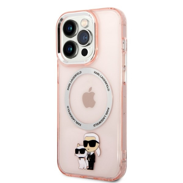 Etui KARL LAGERFELD Apple iPhone 14 Pro Max IML NFT Karl&Choupette Magsafe Różowy Hardcase