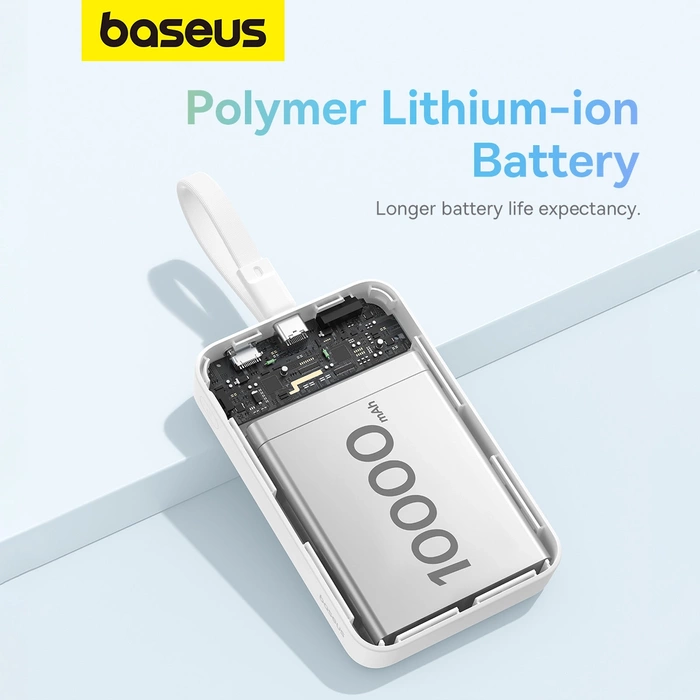 Powerbank Baseus Magnetic Mini MagSafe 10000mAh 20W z wbudowanym kablem Lightning 0.3m Biały
