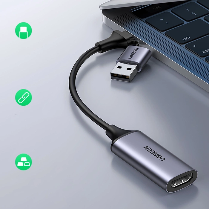 Karta przechwytywania obrazu / Grabber HDMI Ugreen CM489, 4K 60Hz, USB + USB-C