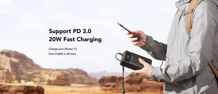 VEGER powerbank 50000 mAh PD QC3.0 5A 22,5W Tank Lite (W5001) czarny