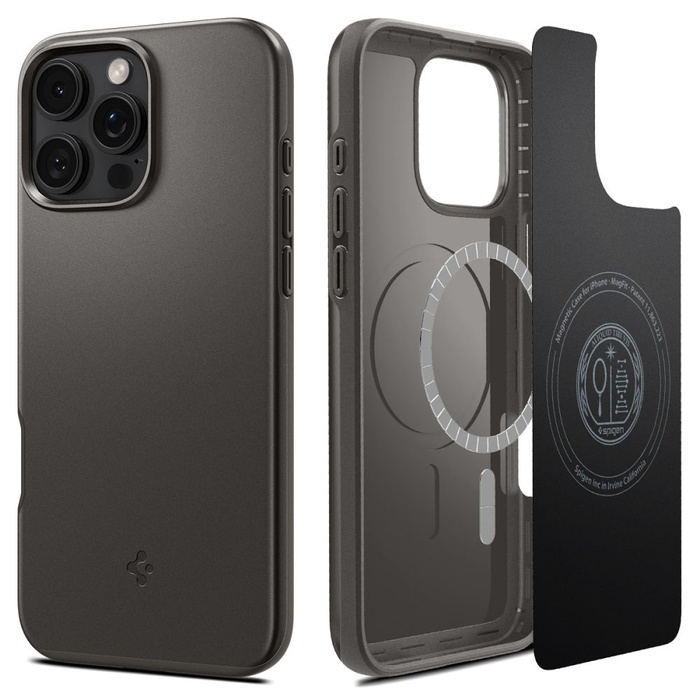 ETUI SPIGEN THIN FIT MAG MAGSAFE IPHONE 16 PRO GUNMETAL