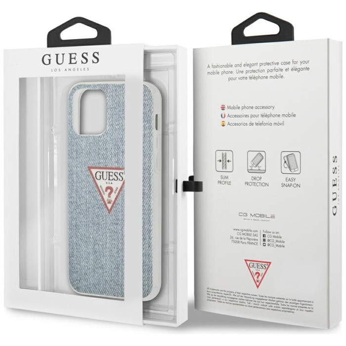 Etui GUESS Apple iPhone 12 12 Pro Jeans Collection Niebieski Hardcase