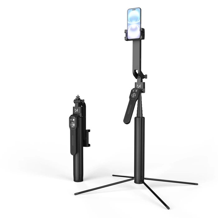 Selfie stick Statyw Wozinsky WST-360YS z automatycznym śledzeniem twarzy 360° AI sterowanie gestami Czarny