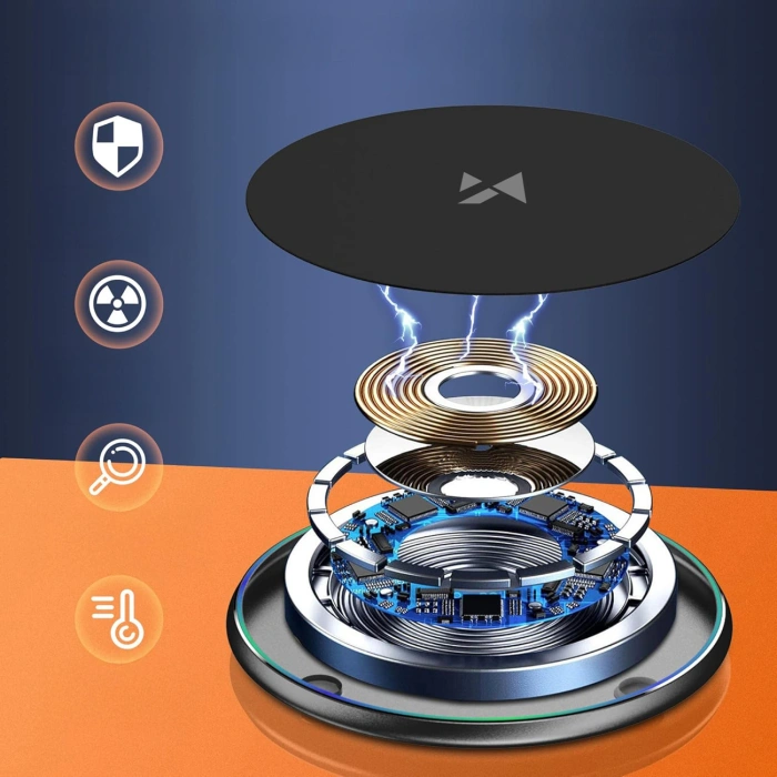 Ładowarka indukcyjna Wozinsky WLI-01Y 15W Qi z kablem USB-C - czarny