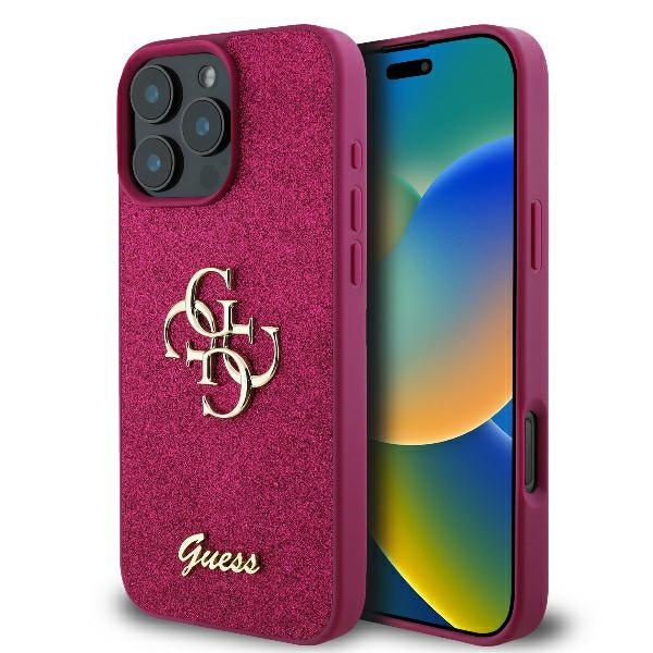 Etui Guess iPhone 16 Pro Max 6.9" fioletowy/lpurple hardcase Fixed Glitter Big 4G